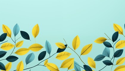 background with yellow and green flowers