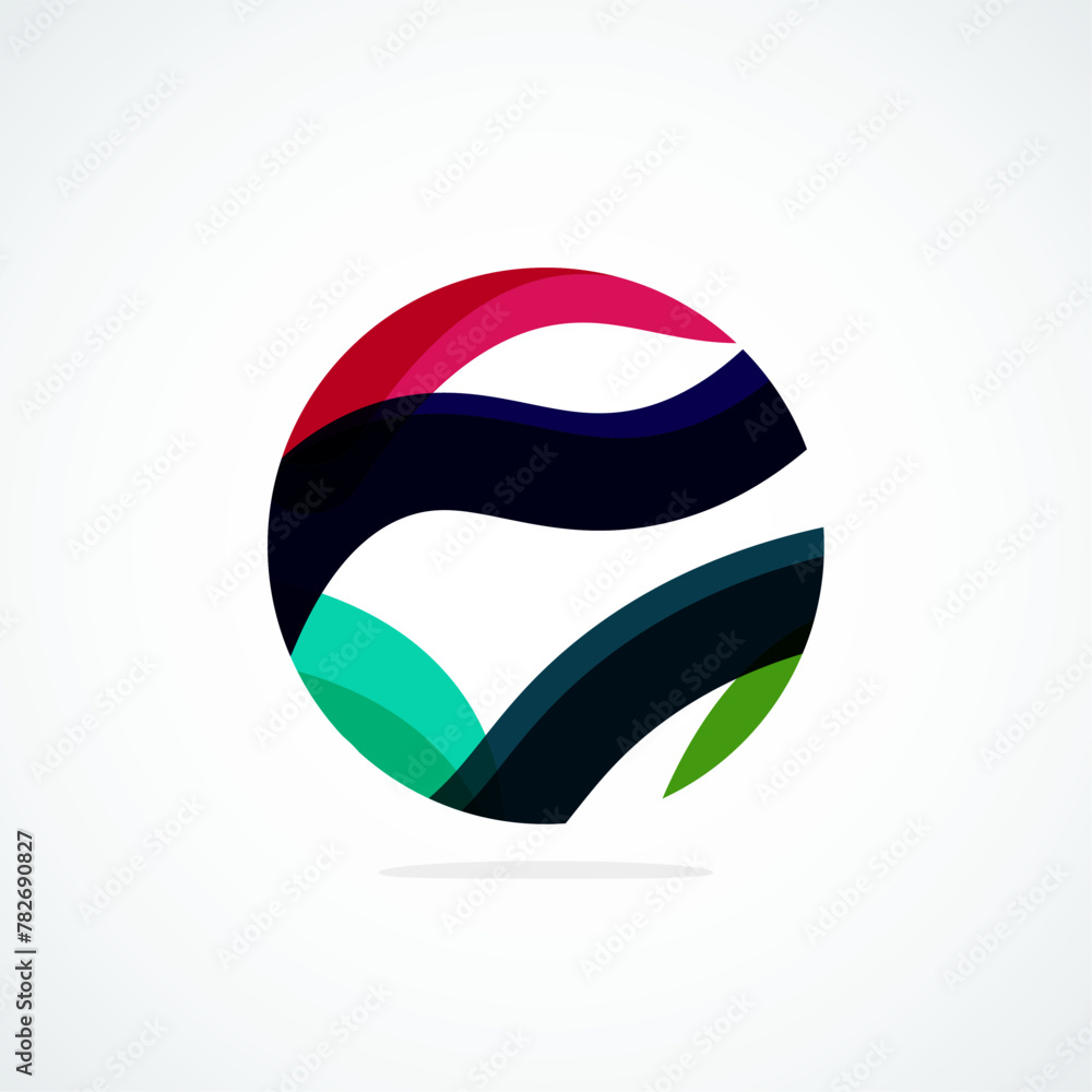 Poster Abstract circle logo - minimalist emblem, timeless and universal shape of circle. Unique logo represent range of brands and concepts, encapsulating simplicity and creativity in single, iconic image