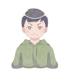 怒る男の子/男の子のイラスト素材/透過PNG