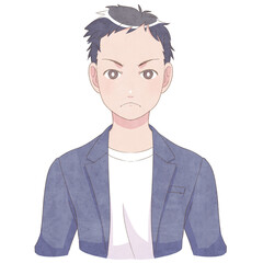 怒る男性/男性のイラスト素材/透過PNG