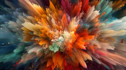 Fototapeta premium Colors collide and coalesce forming a breathtaking abstract explosion