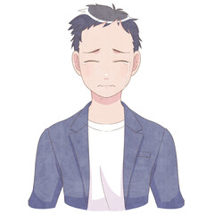 泣く男性/男性のイラスト素材/透過PNG