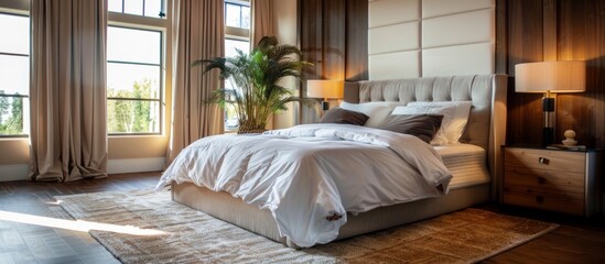 Cozy bedroom featuring a comfortable bed, a nightstand with essentials, and a window letting in natural light