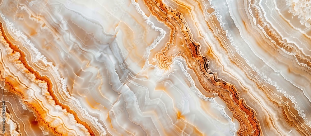 Poster close-up view of a marble slab with a large intricate pattern, showcasing the detailed design