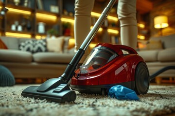 Home Cleaning with Modern Vacuum Cleaner
