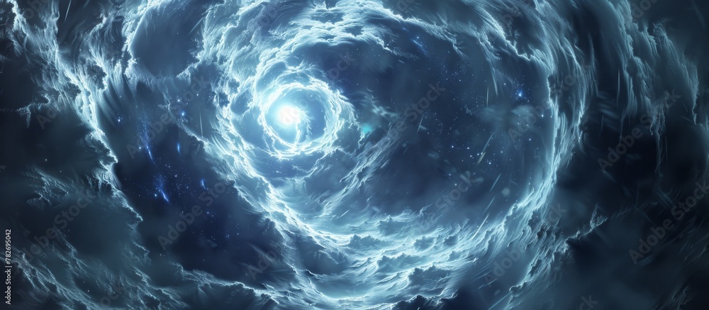 Aufkleber a mesmerizing spiral-shaped object fills the sky with its intricate pattern, captivating the viewer'