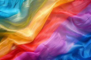Fluid Rainbow Fabric, Texture of LGBTQ Pride and Diversity - obrazy, fototapety, plakaty