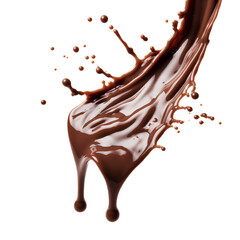 Pouring chocolate isolated, no background, transparent background