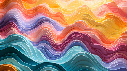 Fototapeta premium Digital paper sculptures mountains wave abstract graphic poster web page PPT background