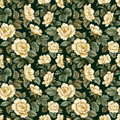 Floral green color, form natural, seamless fabric pattern.