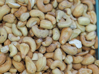 Close-Up: Cashew Nuts on a Light Background, a Symbol of Healthy Eating