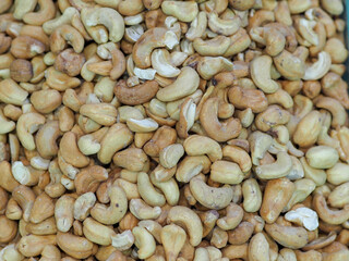 Close-Up: Cashew Nuts on a Light Background, a Symbol of Healthy Eating