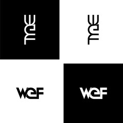 wef initial letter monogram logo design set