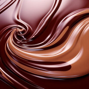 Chocolate Mocha and Raspberry Waves: Luxurious Abstract Liquid Textures Hot Chocolate and Milk