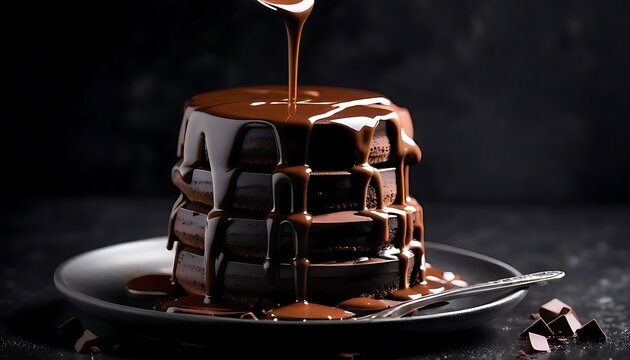 Chocolate Mocha and Raspberry Waves: Luxurious Abstract Liquid Textures Hot Chocolate and Milk
