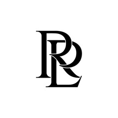 rlp typography letter monogram logo design