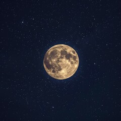 Fototapeta na wymiar Full moon in the starry night sky