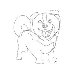 dog one line art vector design