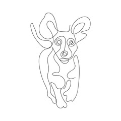 Obraz na płótnie Canvas dog one line art vector design