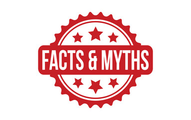 Facts & Myths rubber grunge stamp seal vector