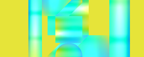 Fototapeta premium Neon color abstract geometric shapes background design. Vector Illustration For Wallpaper, Banner, Background, Card, Book Illustration, landing page