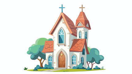 Obraz na płótnie Canvas Church icon. Cartoon illustration of church vector