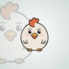 Cute chicken mascot logo