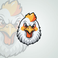 Cute chicken mascot logo