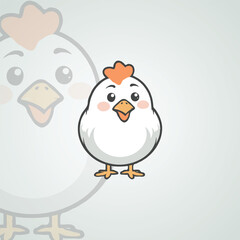 Cute chicken mascot logo