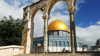 Dome of the Rock in alquds over the Temple Mount. Golden Dome is the most known mosque and landmark...