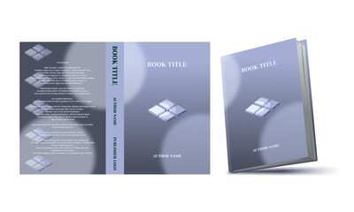 creative and aesthetic book cover design mockup vector with digital tech or futuristic technology theme	