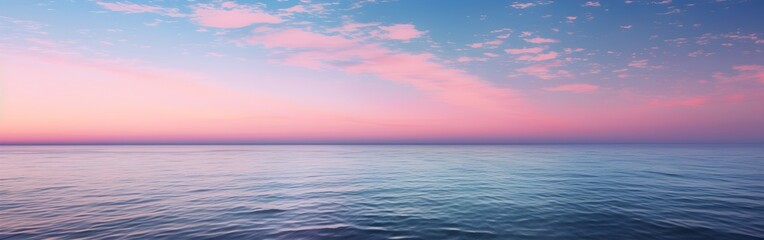 Naklejka na ściany i meble Dreamy Pastel Pink and blue sunset over the ocean