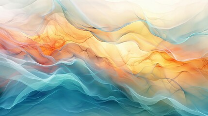 Wellness retreatinspired abstract art with calming colors and flowing lines