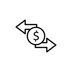 money tranfer icon vector. money tranfer symbol flat trendy style illustration on white background..eps