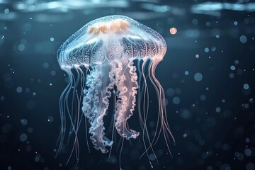 Jellyfish floating gracefully in the ocean