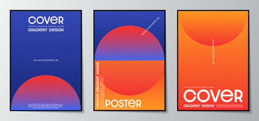Cover design with a geometric, abstract, colorful gradient texture background set. Design graphics for posters, brochures, magazines, and banners. Vector illustration