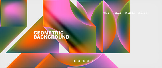 Minimal geometric web site page template design. Vector Illustration For Wallpaper, Banner, Background, Card, Book Illustration, landing page