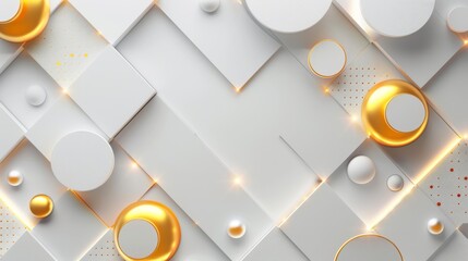 white and gold modern geomatic glow background