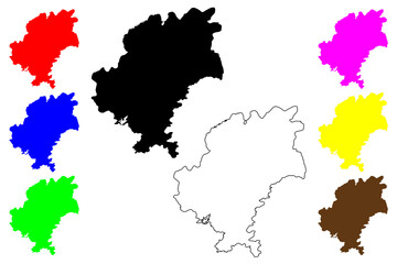 Obraz premium Guiyang City (People's Republic of China, Guizhou Province) map vector illustration, scribble sketch City of Kuei-yang or Kweiyang map