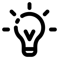  ideas ligth bulb line icon - obrazy, fototapety, plakaty