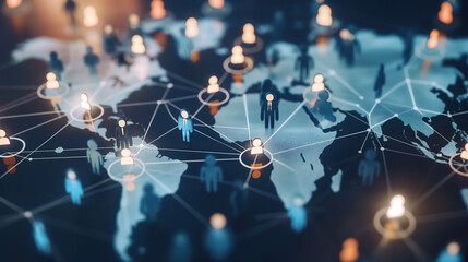 digital worldwide map global business network concept 