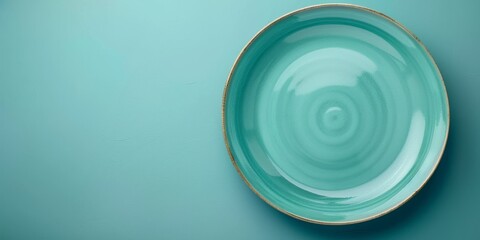 Green Plate With Circular Design. Generative AI