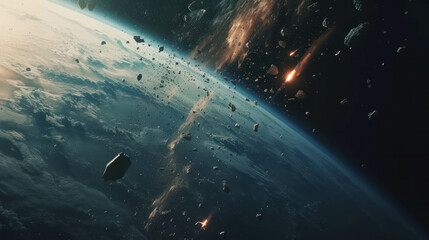 Witness the intense descent of a spacecraft from the atmosphere in cinematic detail. AI generative technology enhances the realism of this dramatic 8K capture.