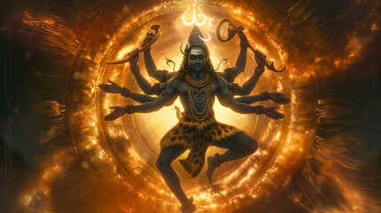 Lord Shiva dancing in his Nataraj form