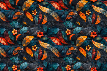 Mosaic koi fish illustration Intricate Patterns