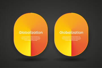 Collection of two gradient yellow and red buttons  for user interface-UI. 2 Vector buttons style in yellow corlor template