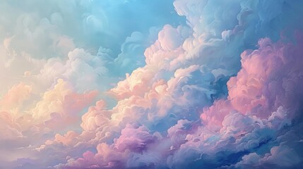 Soft pastel clouds in a dreamy sky backgrounds