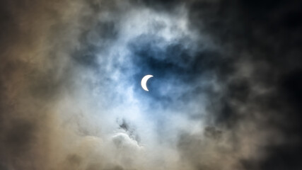 Partial Eclipse, April 8, 2024, Irondale, Alabama, United States, North America, 1:36 pm to 2:00 pm...