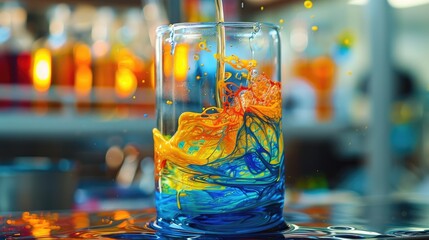 Bright colors swirled in the glass