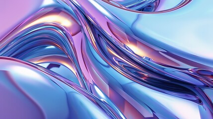 Create Infinity 3d liquid chrome background With iridescent fluid chrome mirror surface
 - obrazy, fototapety, plakaty